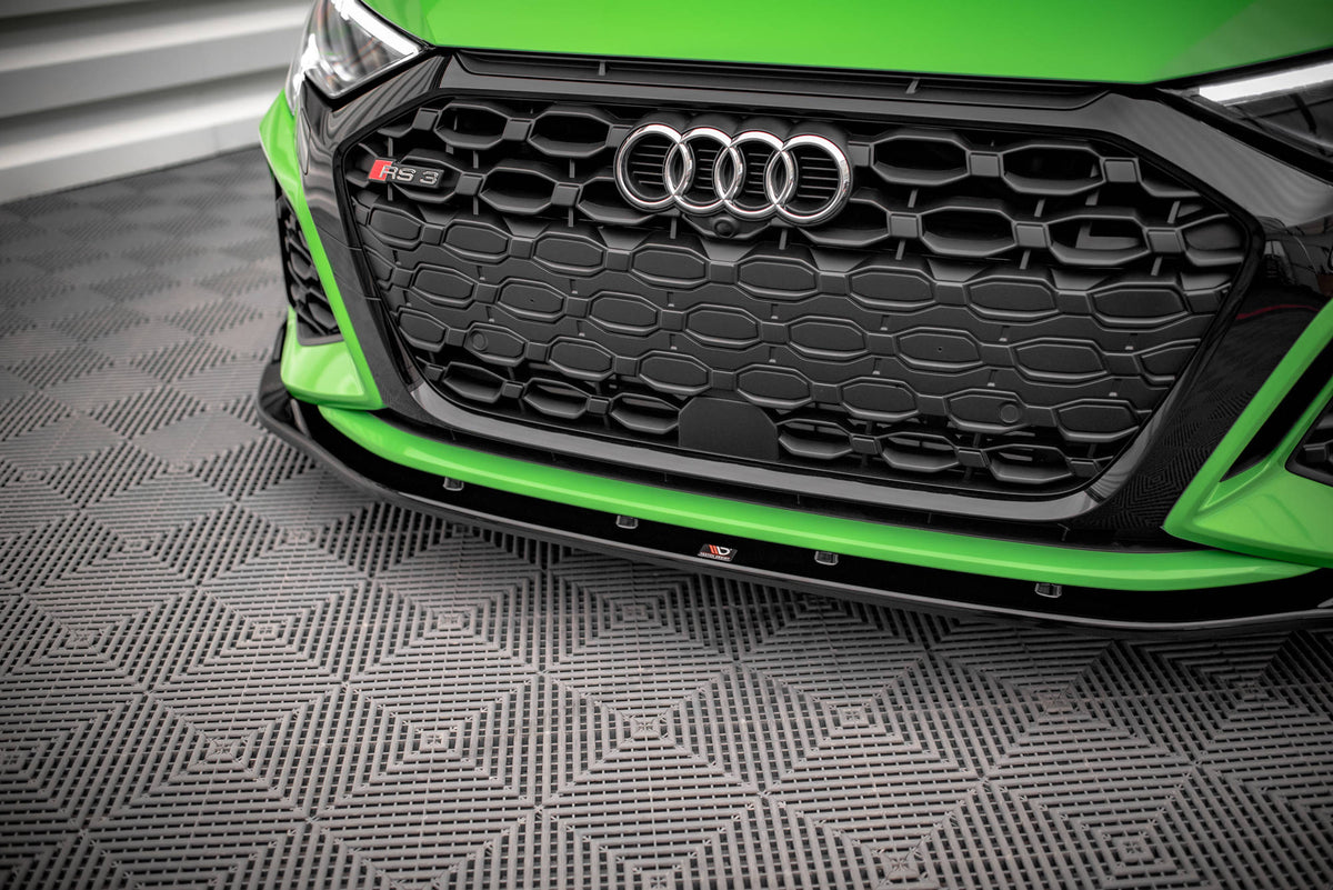 Street+ Spoilerlippe Front Ansatz V.2 passend für Audi RS3 Limousine 8Y schwarz Hochglanz – Ansicht 3