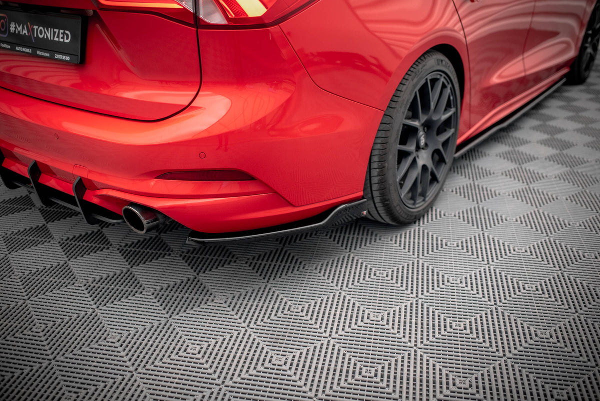 Heck Ansatz Flaps Diffusor V.6 passend für Ford Focus Kombi ST Mk4 schwarz Hochglanz – Ansicht 3