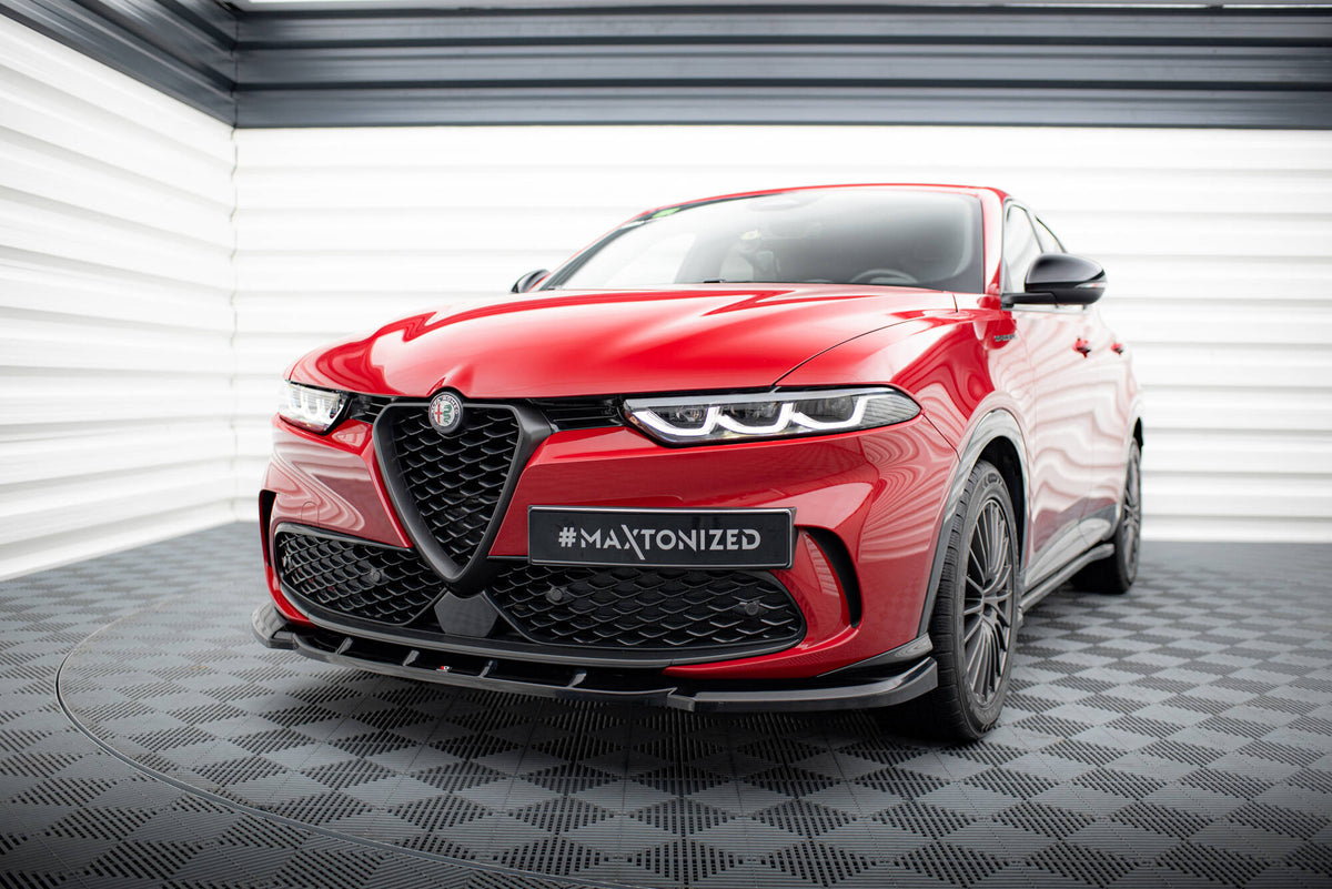 Street+ Spoilerlippe Front Ansatz V.2 passend für Alfa Romeo Tonale Mk1 schwarz Hochglanz – Ansicht 3
