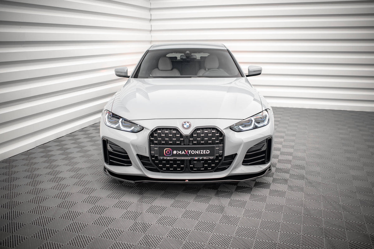 Street+ Spoilerlippe Front Ansatz V.1 passend für BMW 4er / i4 Gran Coupe M-Paket / M440i G26 schwarz Hochglanz – Ansicht 1