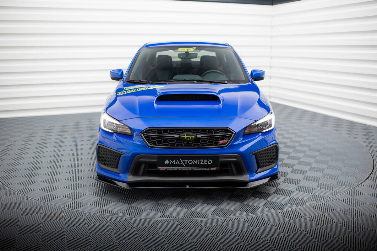 Street+ Spoilerlippe Front Ansatz V.1 passend für Subaru WRX STI Mk1 Facelift schwarz Hochglanz – Ansicht 1