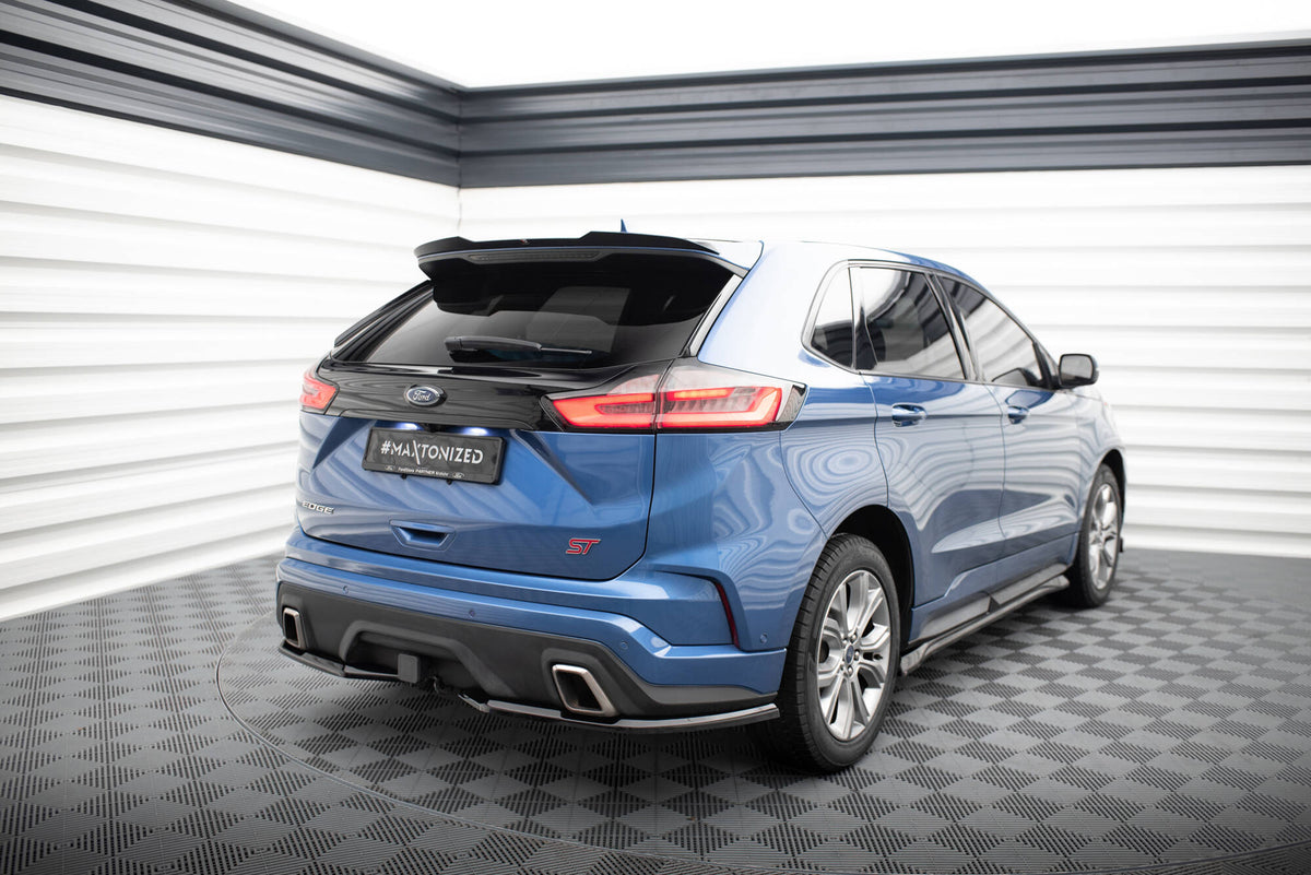 Heck Ansatz Flaps Diffusor passend für Ford Edge ST Mk2 Facelift schwarz Hochglanz – Ansicht 1