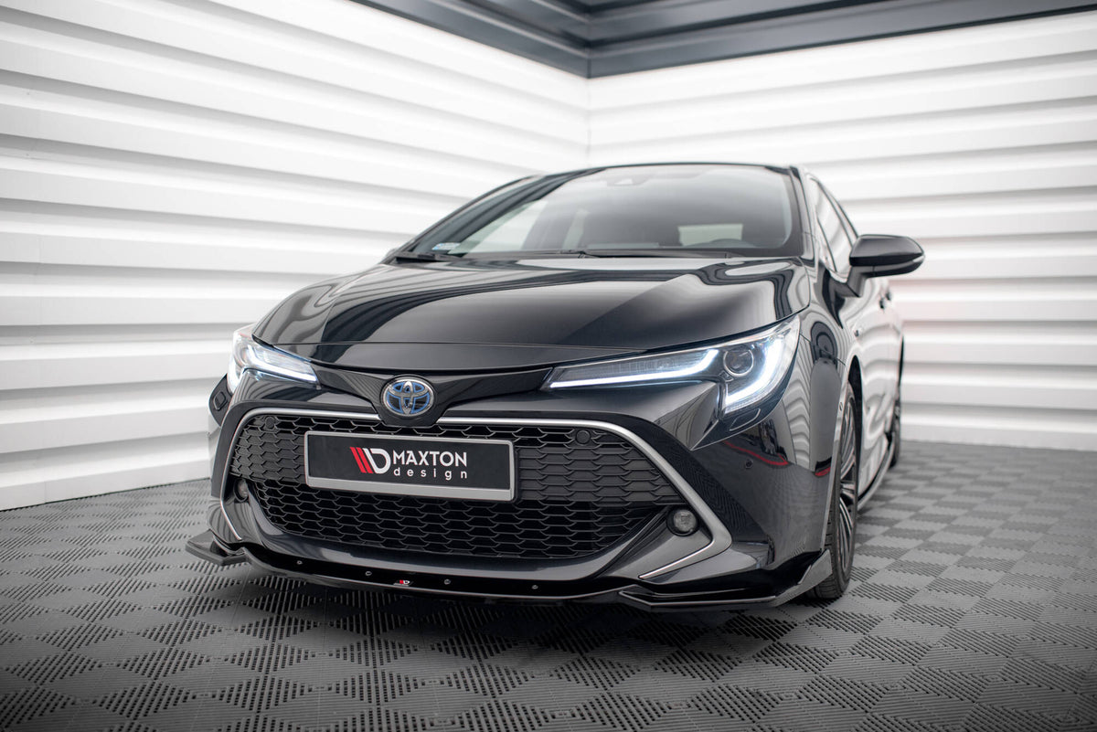 Street+ Spoilerlippe Front Ansatz V.2 passend für Toyota Corolla XII Touring Sports/ Hatchback schwarz Hochglanz – Ansicht 4