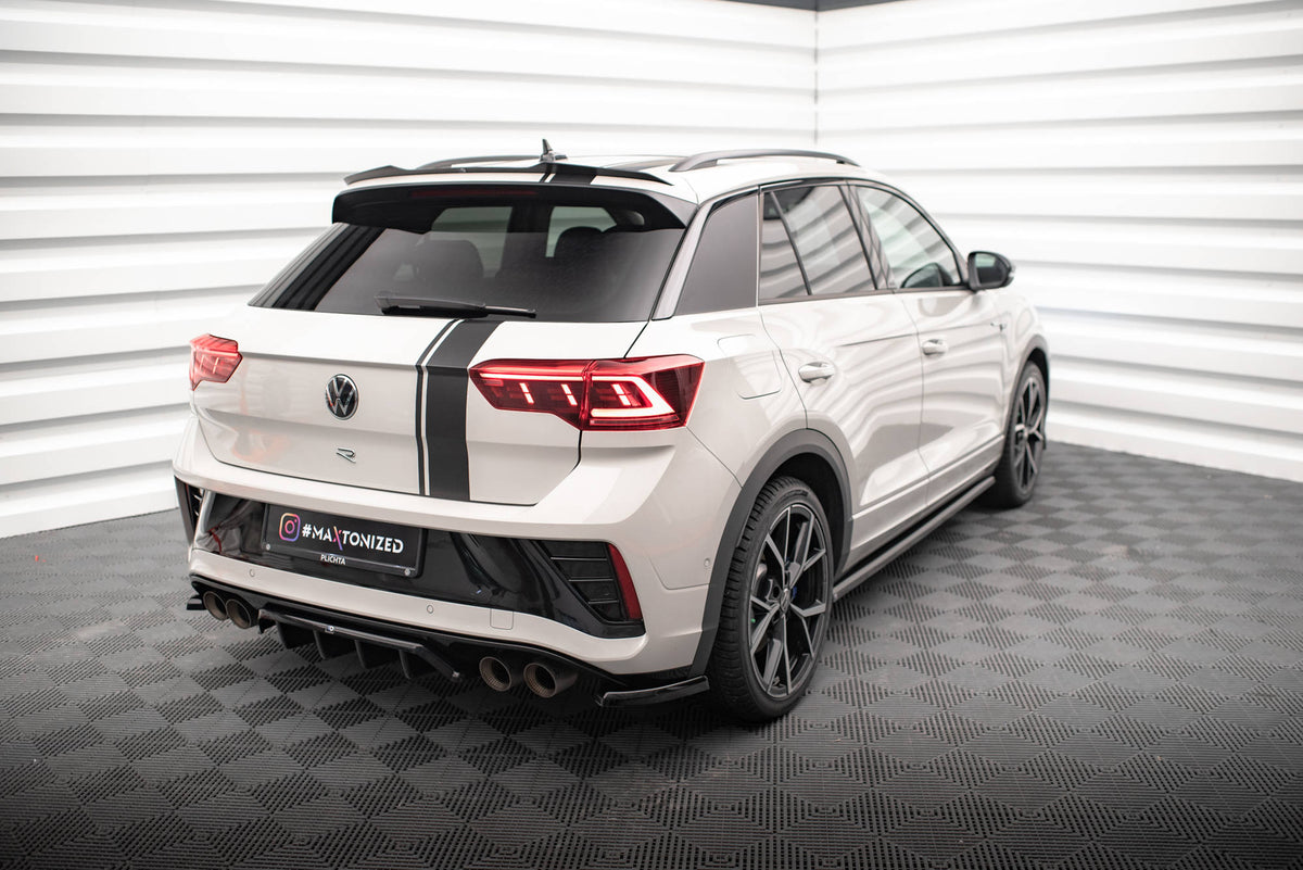 Heck Ansatz Flaps Diffusor passend für VW T-Roc R / R-Line Mk1 Facelift schwarz Hochglanz – Ansicht 3