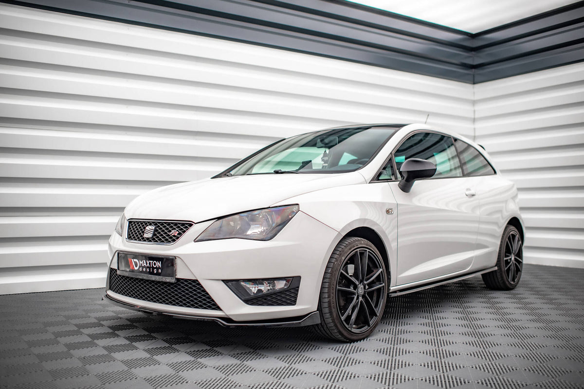Street+ Spoilerlippe Front Ansatz V.1 passend für Seat Ibiza FR SC Mk4 Facelift schwarz Hochglanz – Ansicht 3