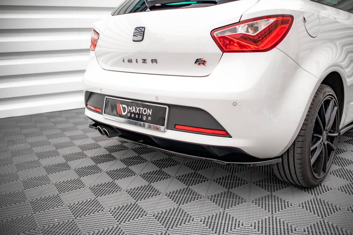 Heck Ansatz Flaps Diffusor passend für Seat Ibiza FR SC Mk4 Facelift schwarz Hochglanz – Ansicht 4