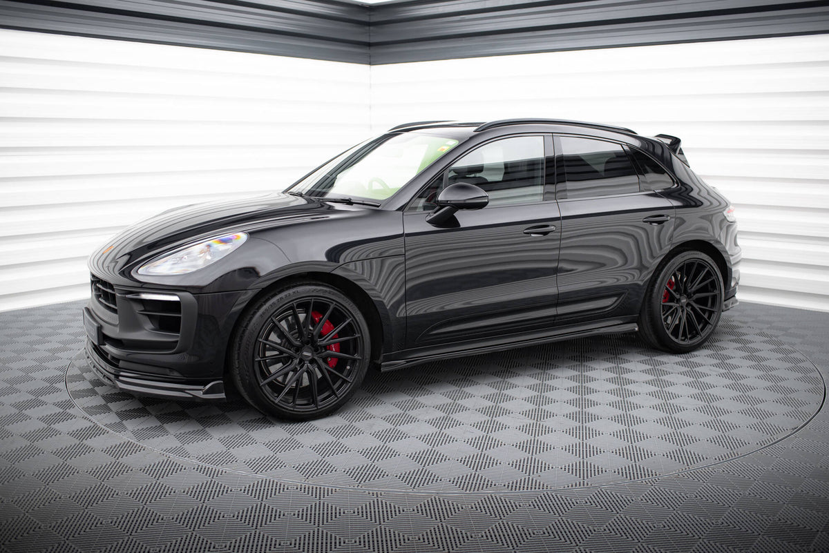 Street+ Seitenschweller Leisten passend für Porsche Macan T / GTS Mk1 Facelift 2   schwarz Hochglanz – Ansicht 1