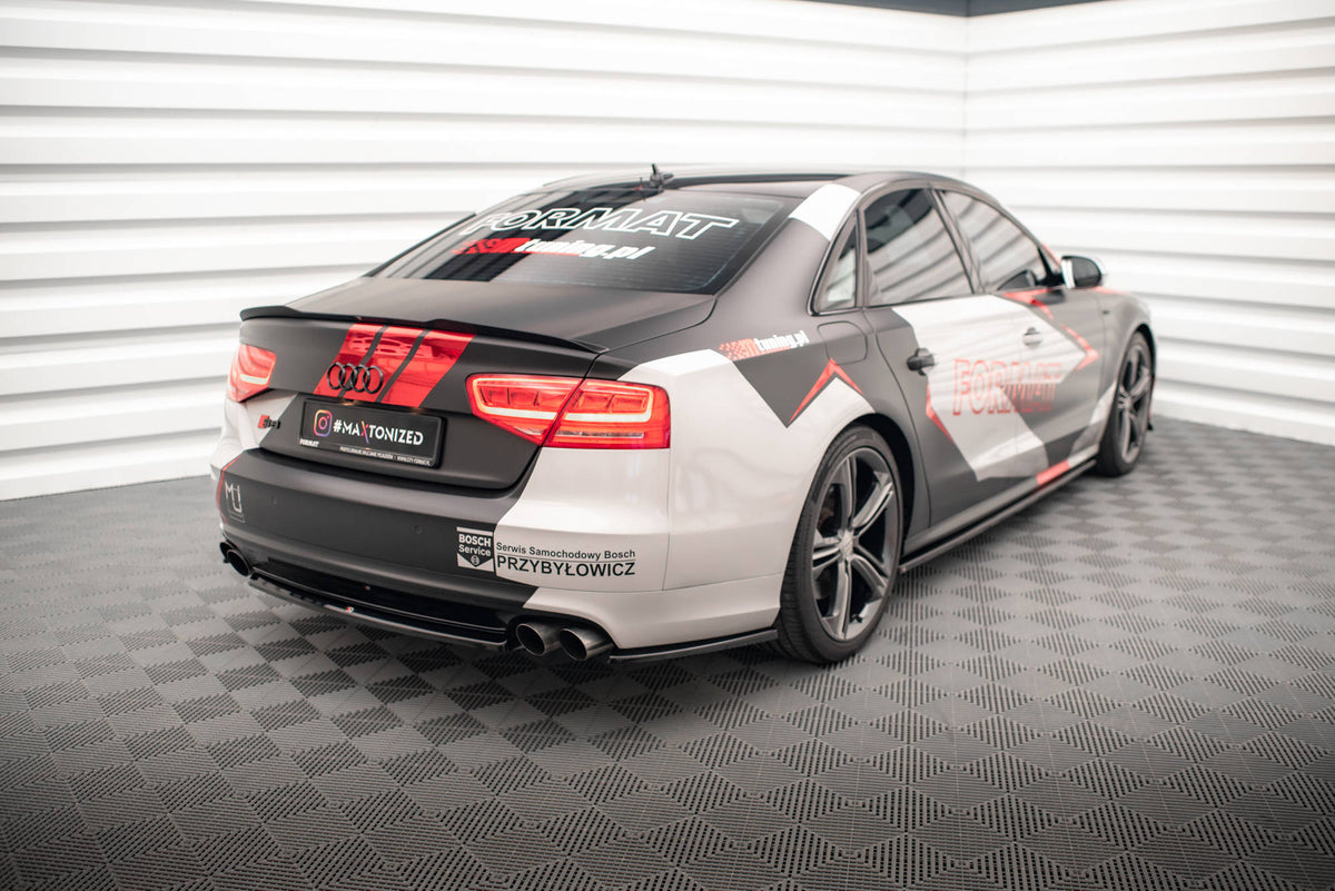 Heck Ansatz Flaps Diffusor passend für Audi S8 D4 schwarz Hochglanz – Ansicht 4