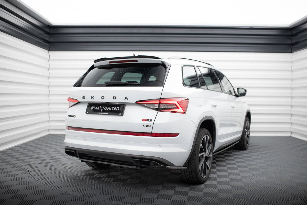 Heck Ansatz Flaps Diffusor passend für Skoda Kodiaq RS Mk1 / Mk1 Facelift schwarz Hochglanz – Ansicht 1