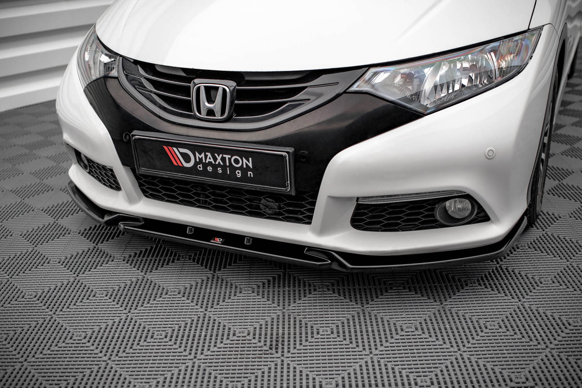 Street+ Spoilerlippe Front Ansatz V.2 passend für Honda Civic Mk9 schwarz Hochglanz – Ansicht 3