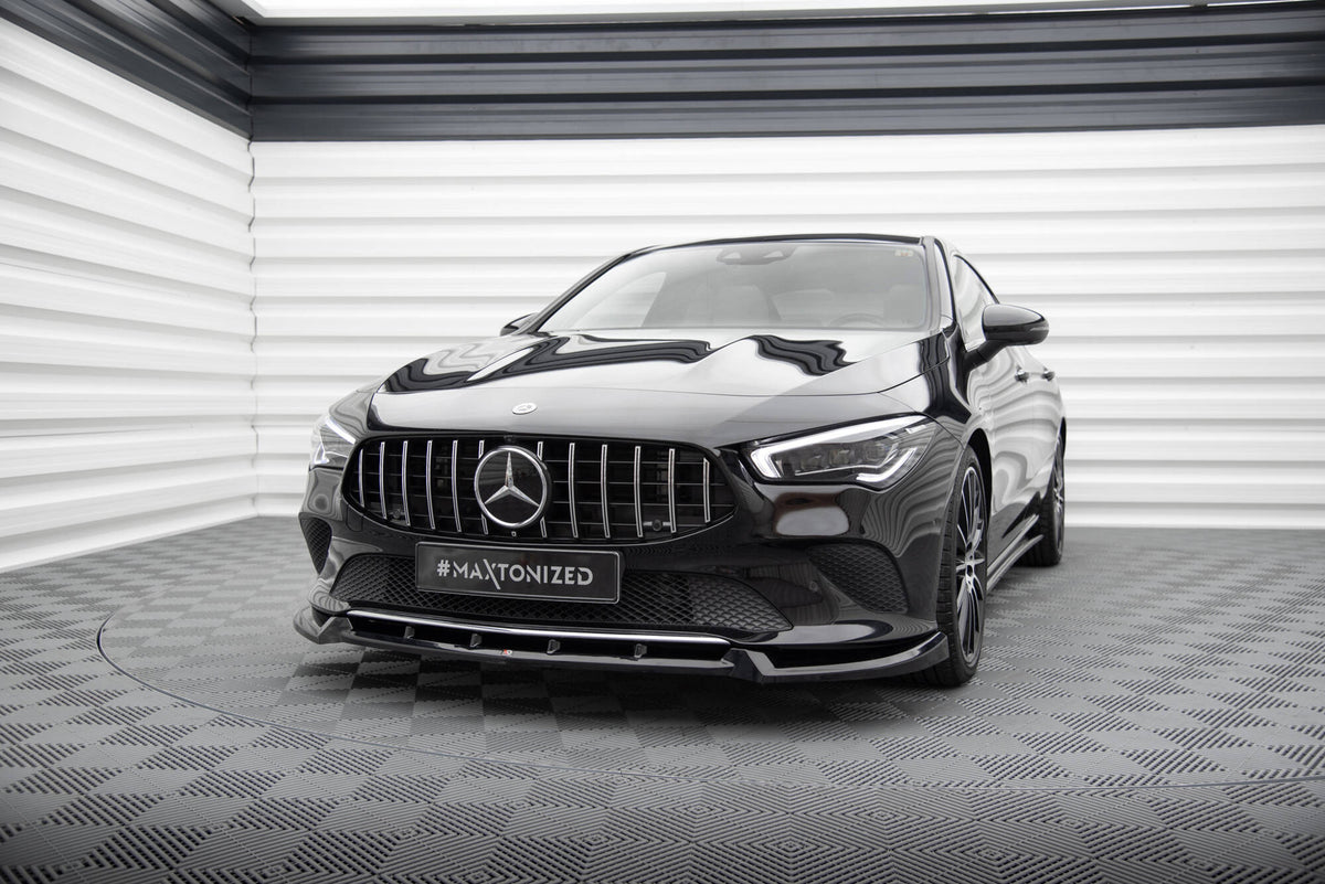 Street+ Spoilerlippe Front Ansatz V.2 passend für Mercedes-Benz CLA C118 schwarz Hochglanz – Ansicht 3
