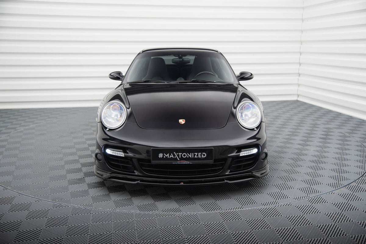 Street+ Spoilerlippe Front Ansatz passend für Porsche 911 Turbo 997 schwarz Hochglanz – Ansicht 1