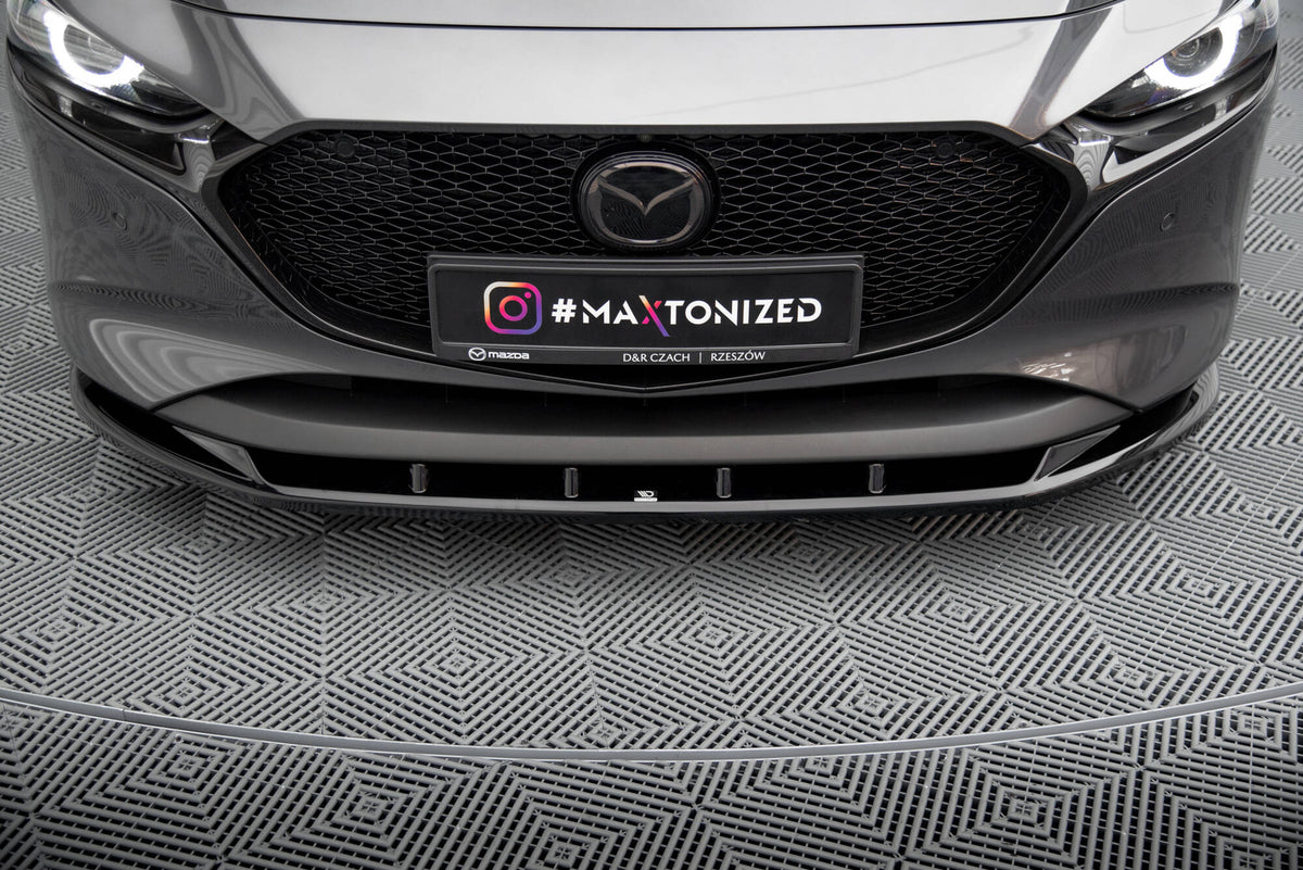 Street+ Spoilerlippe Front Ansatz V.1 passend für Mazda 3 Mk4 schwarz Hochglanz – Ansicht 3