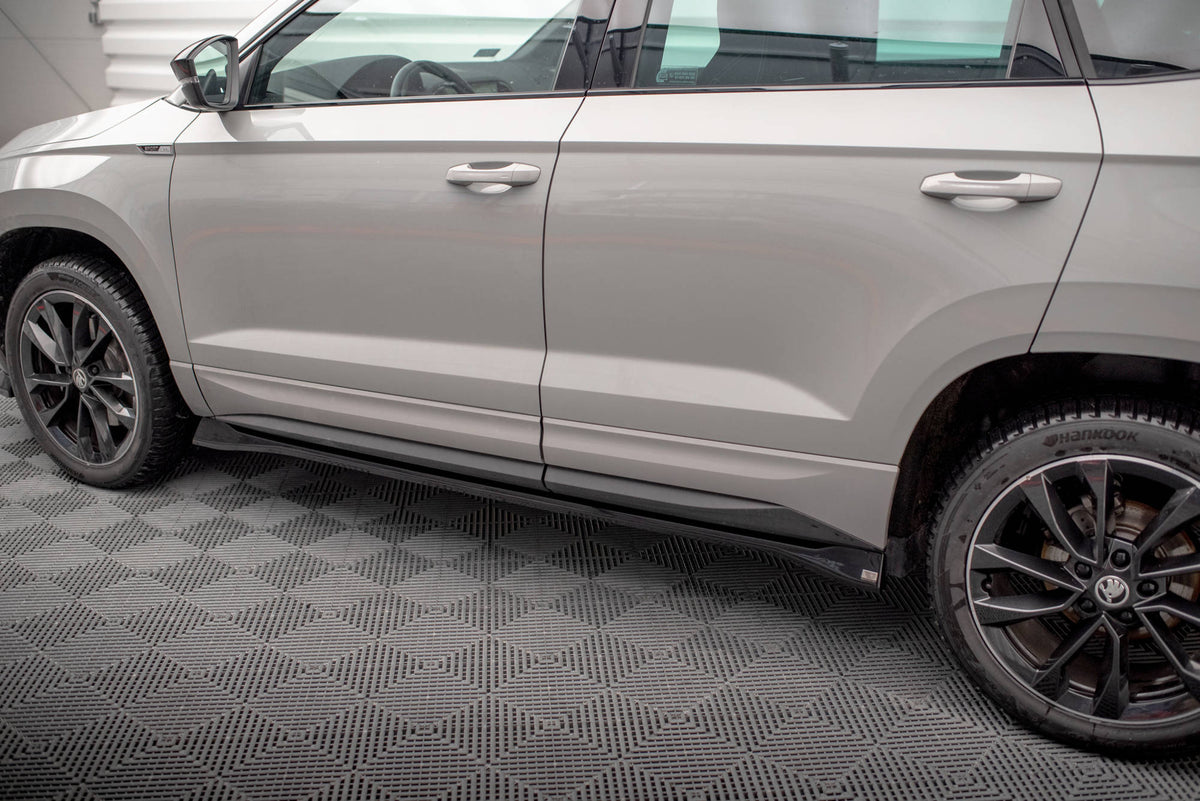 Street+ Seitenschweller Leisten passend für Skoda Karoq Sportline Mk1  schwarz Hochglanz – Ansicht 4