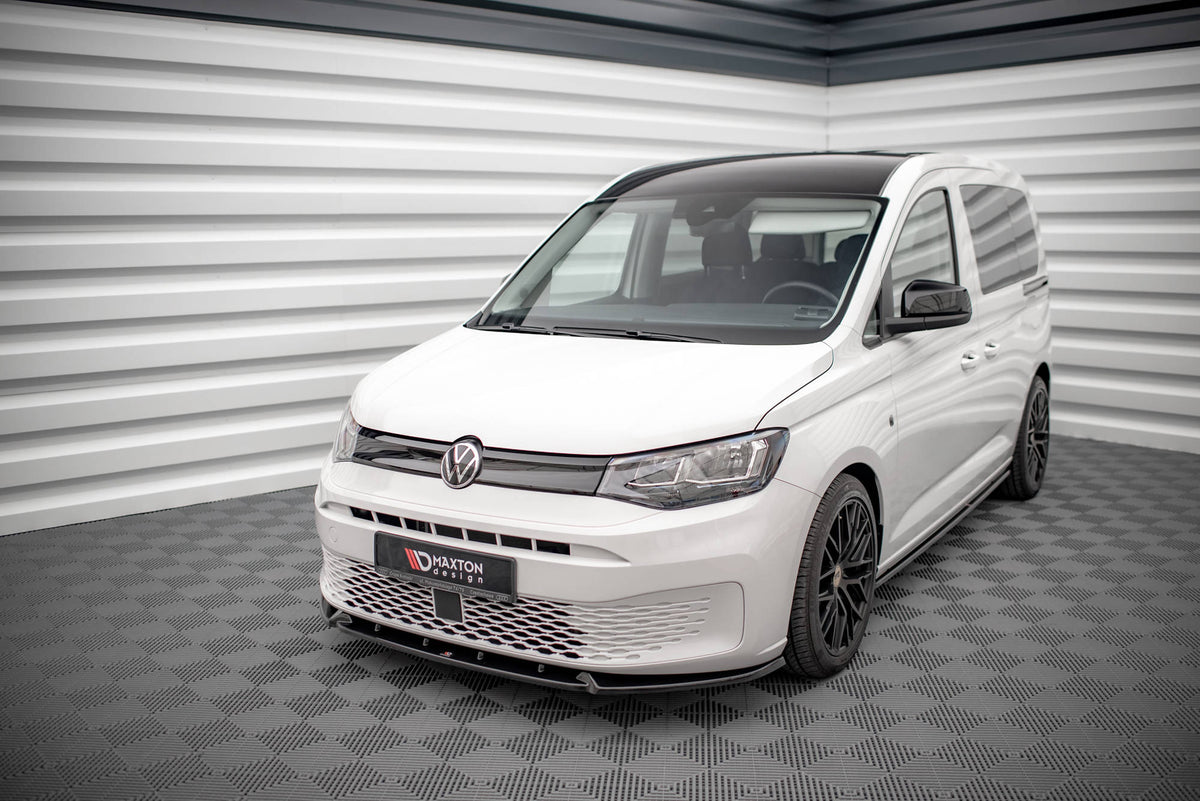 Street+ Spoilerlippe Front Ansatz V.2 passend für VW Caddy Mk5 schwarz Hochglanz – Ansicht 4