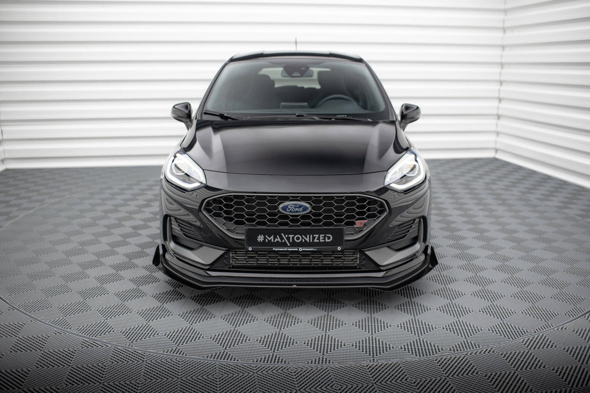 Street Pro Street+ Spoilerlippe Front Ansatz + Flaps passend für Ford Fiesta ST Mk8 Facelift schwarz Hochglanz – Ansicht 1