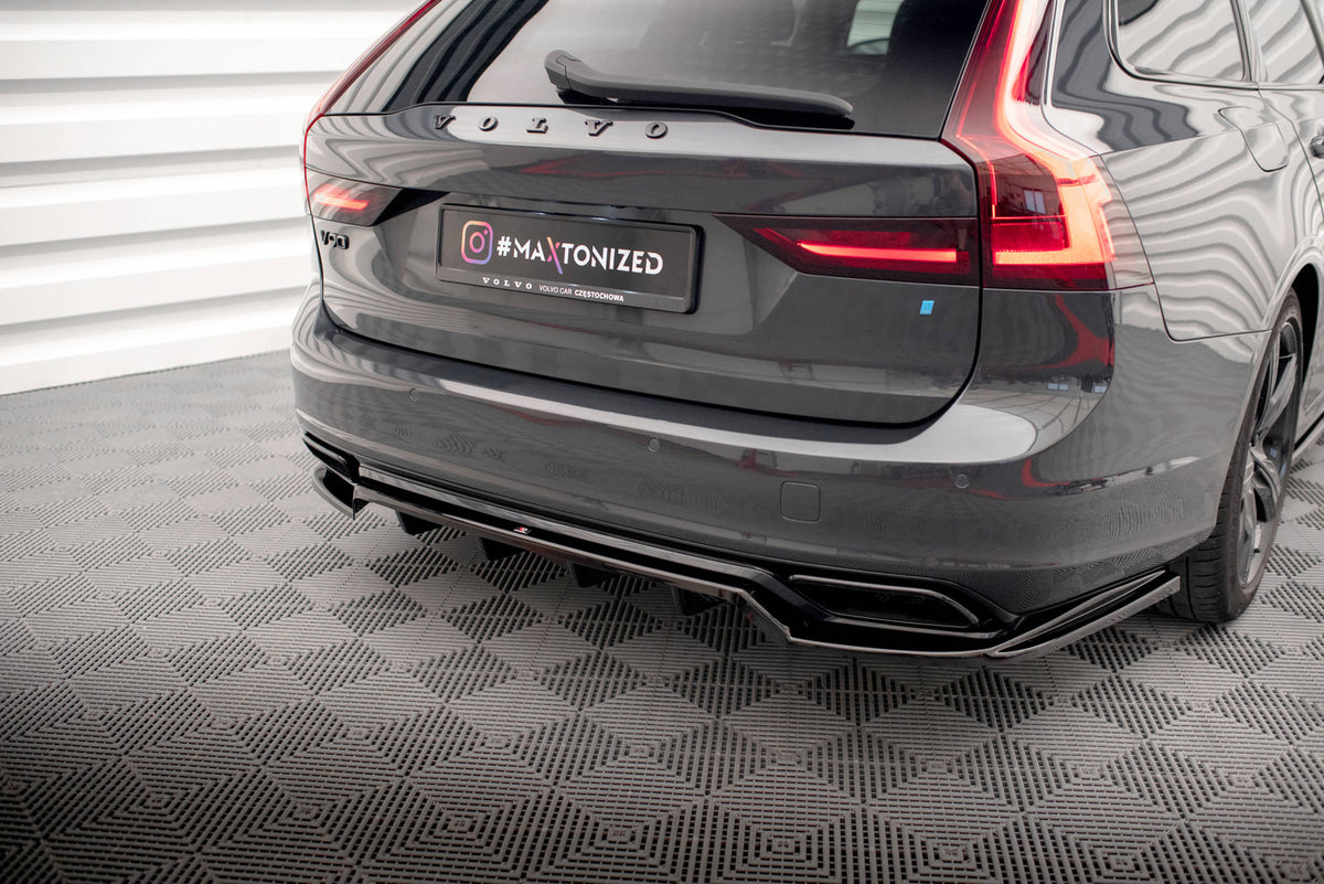 Street+ Mittlerer Diffusor RACE passend für Volvo V90 / S90 R-Design Mk2 schwarz Hochglanz – Ansicht 1