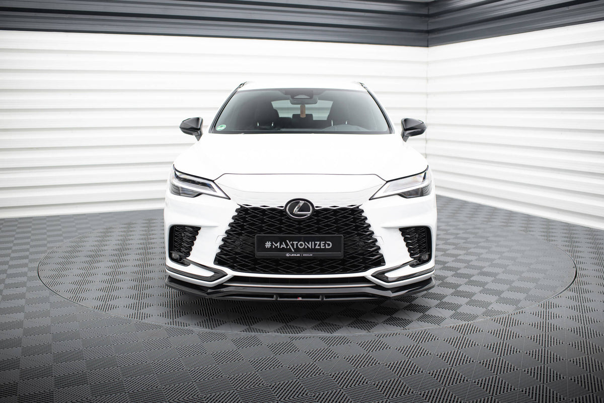 Street+ Spoilerlippe Front Ansatz passend für Lexus RX F-Sport Mk5 schwarz Hochglanz – Ansicht 1