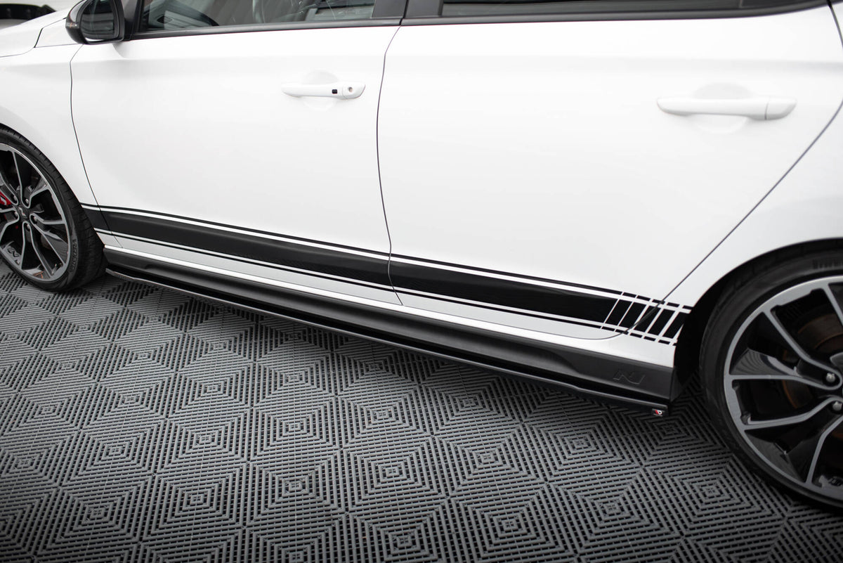 Street+ Seitenschweller Leisten passend für V.4 Hyundai I30 N / N-Line Hatchback / Fastback Mk3 / Mk3 Facelift schwarz Hochglanz – Ansicht 4