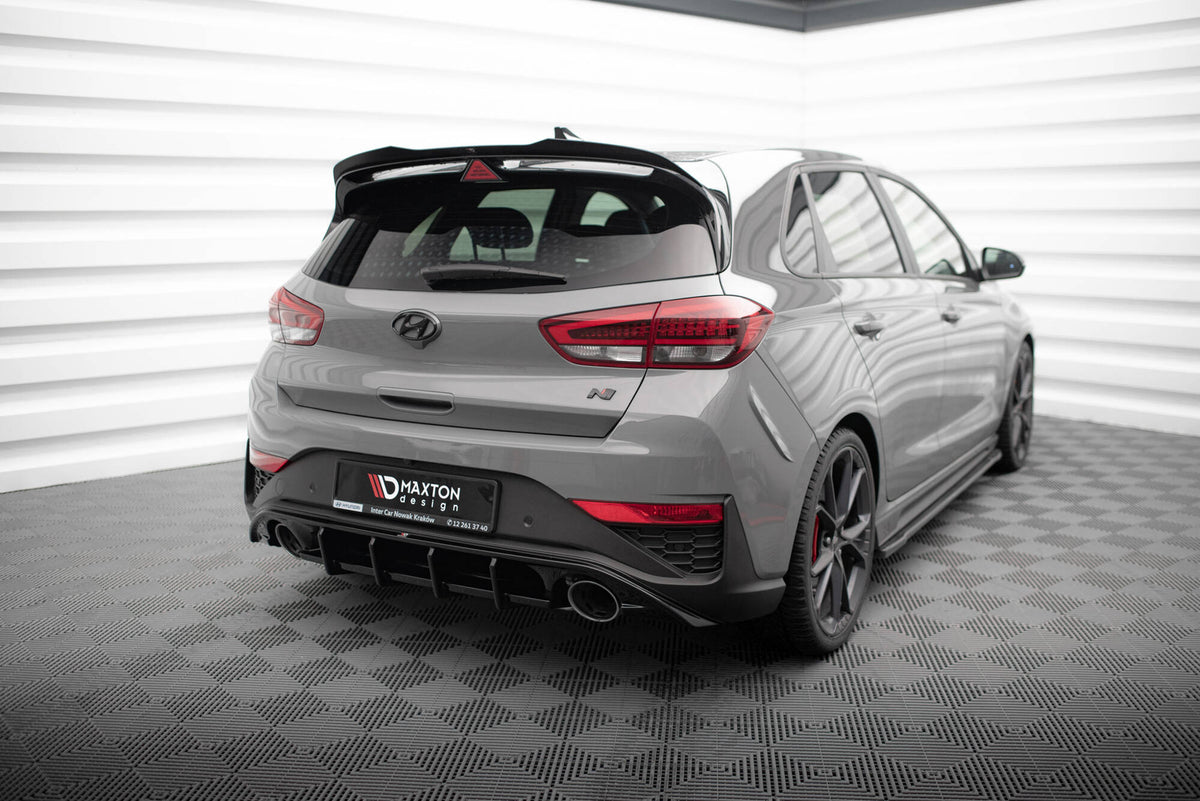Diffusor Heck Ansatz passend für Hyundai I30 N Hatchback Mk3 Facelift schwarz Hochglanz – Ansicht 1