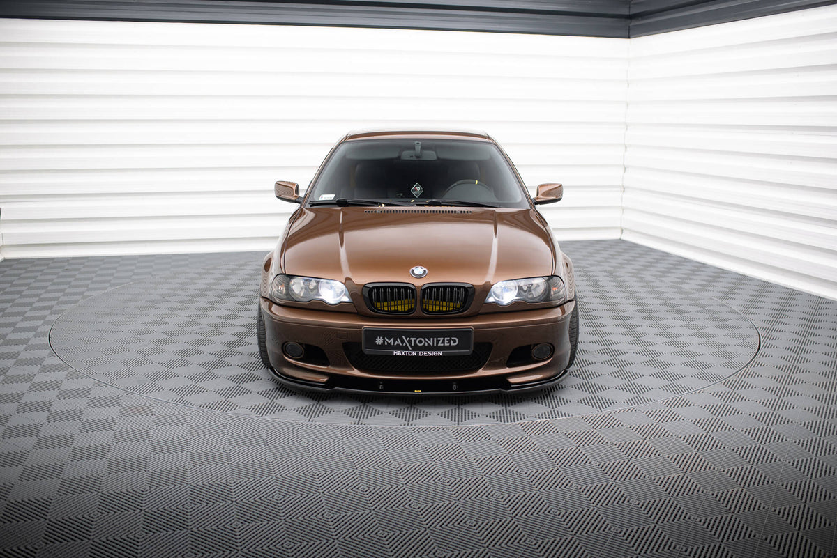 Street+ Spoilerlippe Front Ansatz V.1 passend für BMW 3er E46 M Paket COUPE schwarz Hochglanz – Ansicht 1