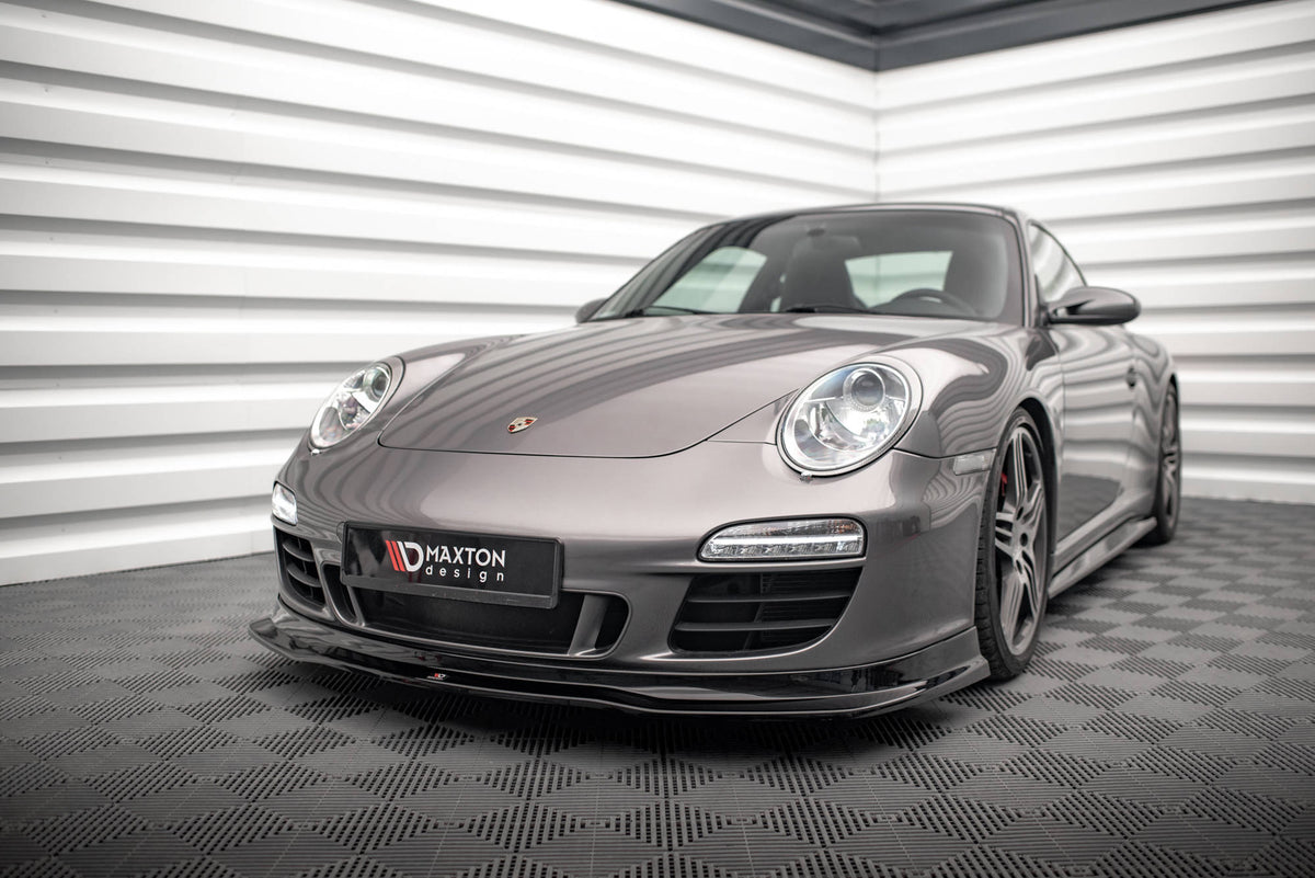 Street+ Spoilerlippe Front Ansatz V.1 passend für Porsche 911 Carrera GTS 997 Facelift schwarz Hochglanz – Ansicht 1