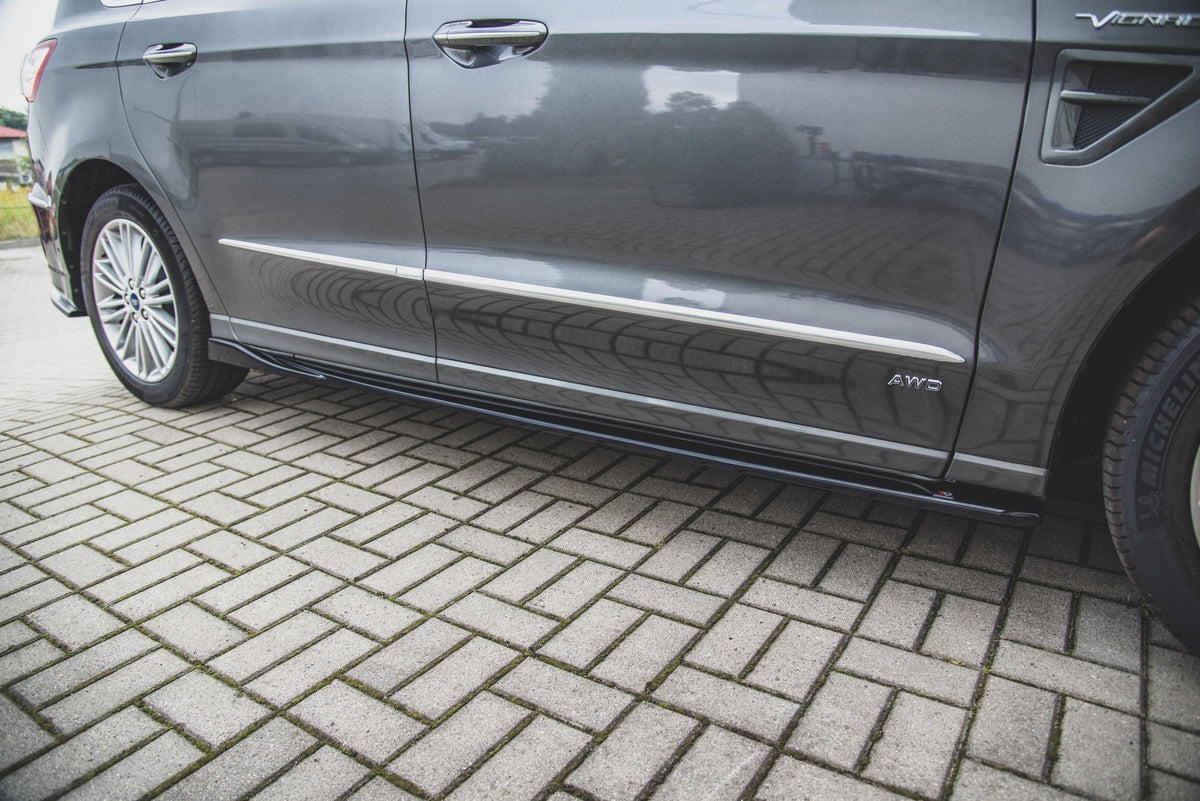 Street+ Seitenschweller Leisten passend für Ford S-Max Mk2 Facelift schwarz Hochglanz – Ansicht 3