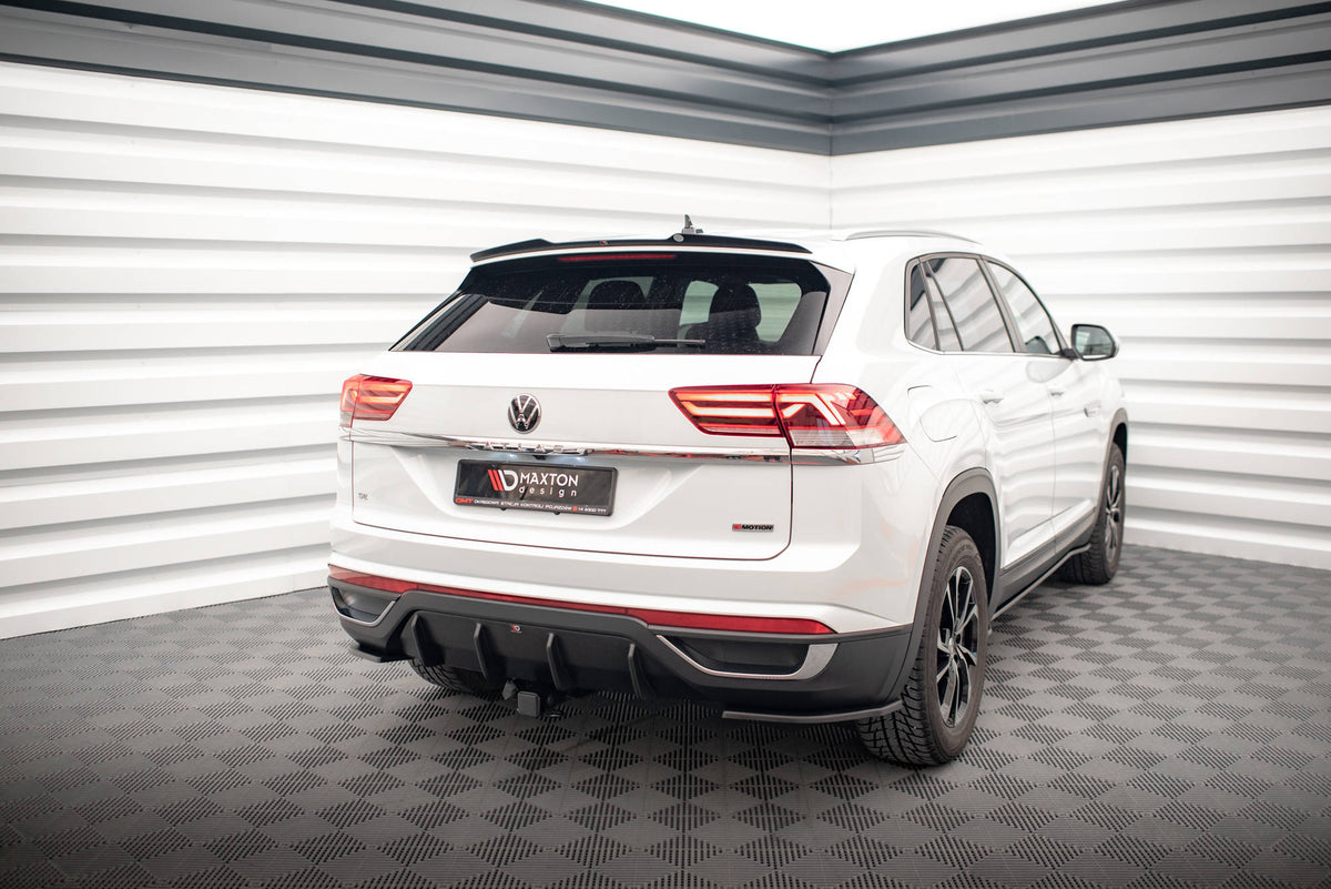 Heck Ansatz Flaps Diffusor passend für VW Atlas Cross schwarz Hochglanz – Ansicht 1