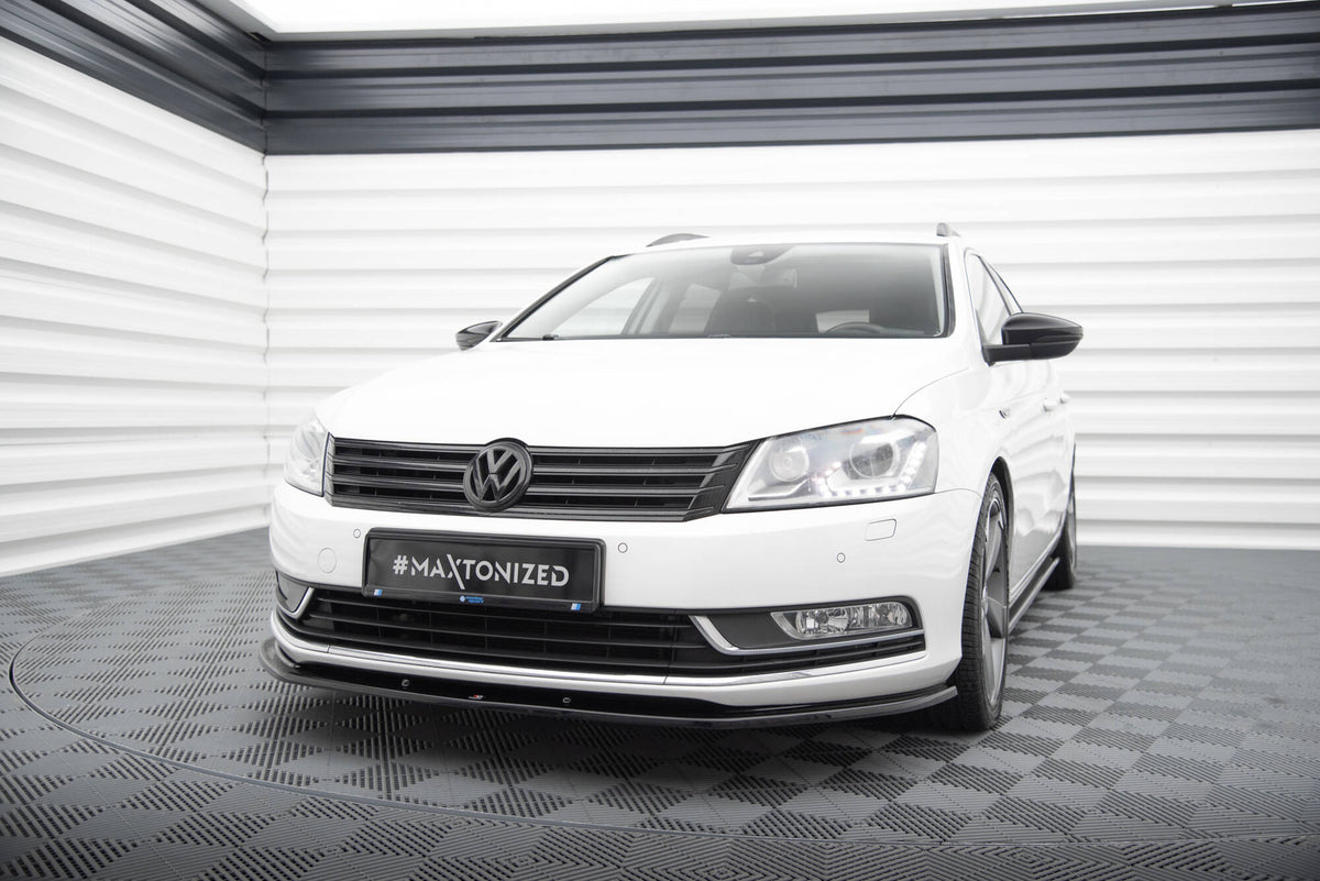 Street+ Spoilerlippe Front Ansatz V.2 passend für VW Passat B7 schwarz Hochglanz – Ansicht 3