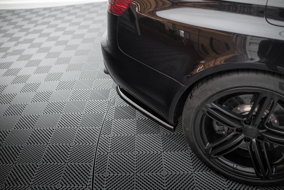 Heck Ansatz Flaps Diffusor passend für Audi RS6 Avant C6 schwarz Hochglanz – Ansicht 1