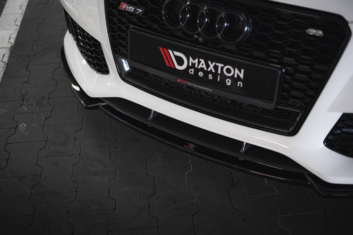 Street+ Spoilerlippe Front Ansatz V.3 passend für Audi RS7 C7 schwarz Hochglanz – Ansicht 4
