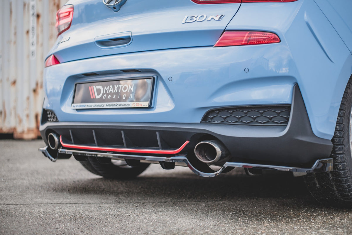Street+ Mittlerer Diffusor RACE passend für Hyundai I30 N Mk3 Hatchback schwarz Hochglanz – Ansicht 6