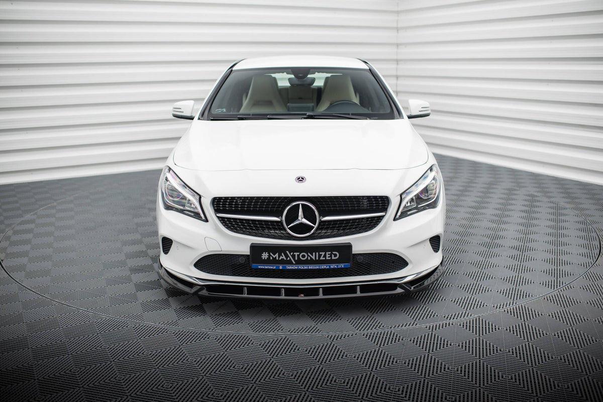 Street+ Spoilerlippe Front Ansatz passend für Mercedes-Benz CLA C117 Facelift schwarz Hochglanz – Ansicht 1