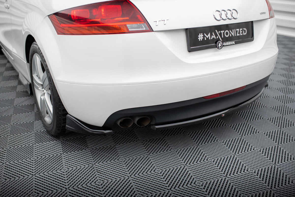 Heck Ansatz Flaps Diffusor passend für Audi TT 8J schwarz Hochglanz – Ansicht 3