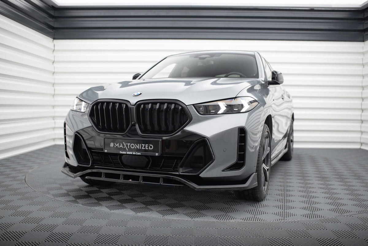 Street+ Spoilerlippe Front Ansatz V.2 passend für BMW X6 M-Paket G06 Facelift schwarz Hochglanz – Ansicht 3
