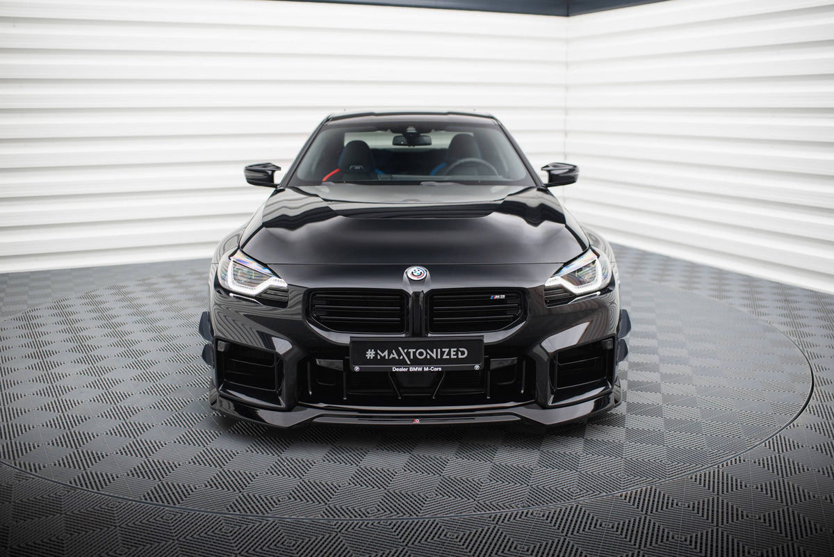Street+ Spoilerlippe Front Ansatz V.1 passend für BMW M2 G87 schwarz Hochglanz – Ansicht 1