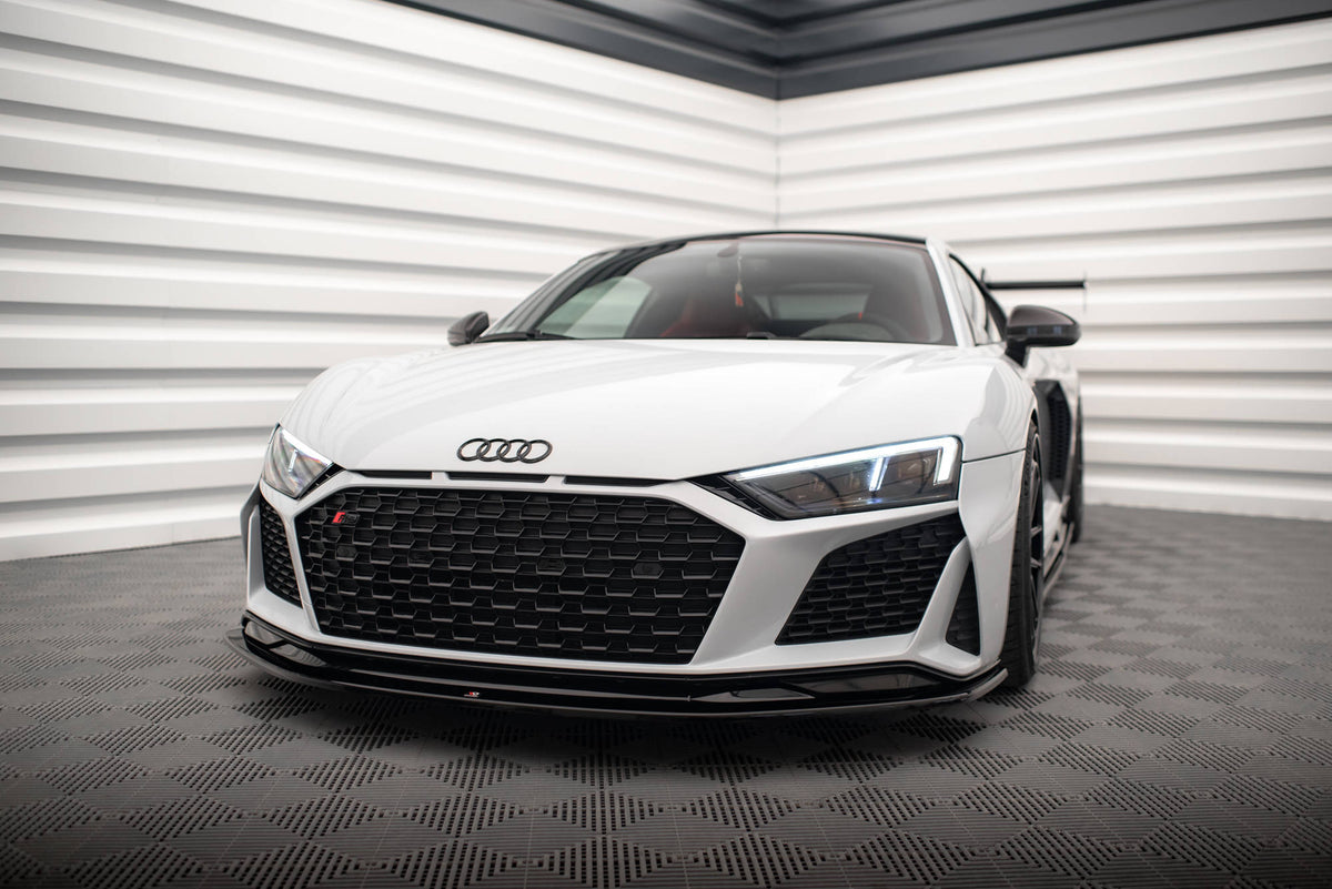 Street+ Spoilerlippe Front Ansatz V.2 passend für Audi R8 Mk2 Facelift schwarz Hochglanz – Ansicht 4