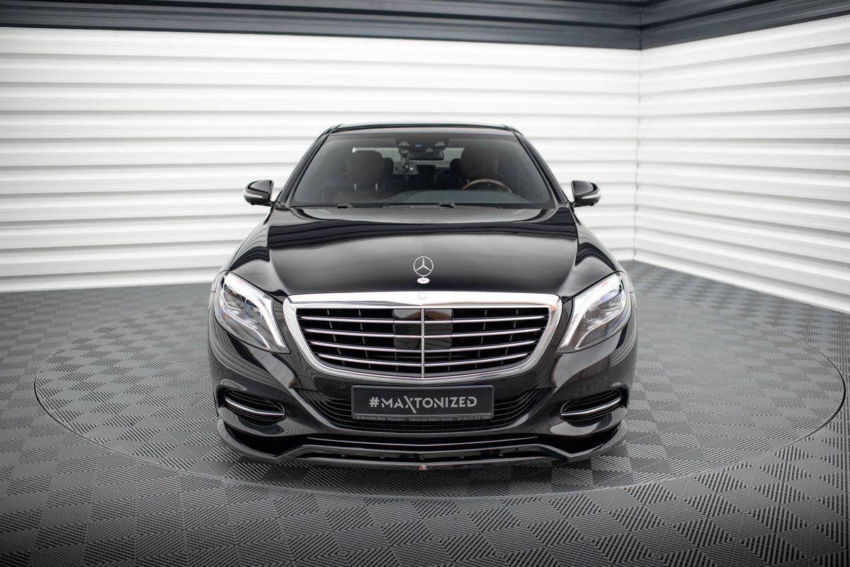 Street+ Spoilerlippe Front Ansatz V.2 passend für Mercedes-Benz S W222 schwarz Hochglanz – Ansicht 4