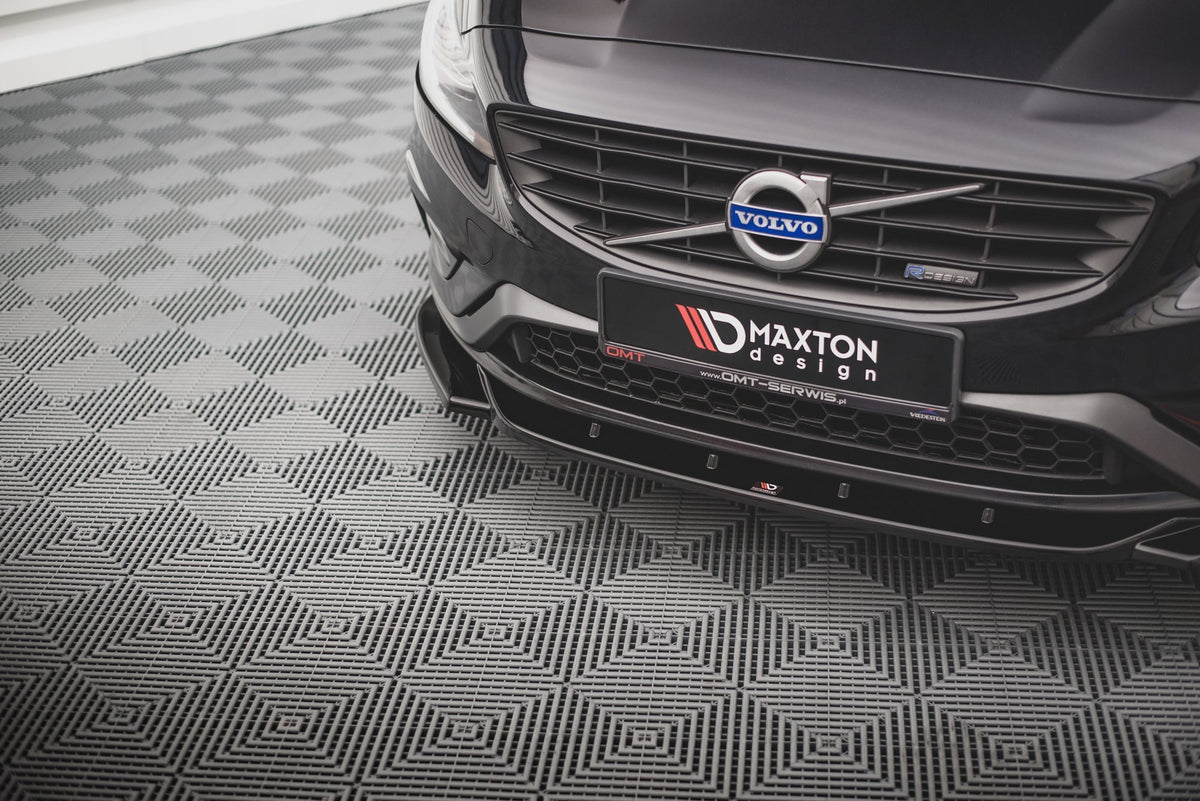 Street+ Spoilerlippe Front Ansatz V.2 passend für Volvo S60 R-Design Mk2 Facelift schwarz Hochglanz – Ansicht 1