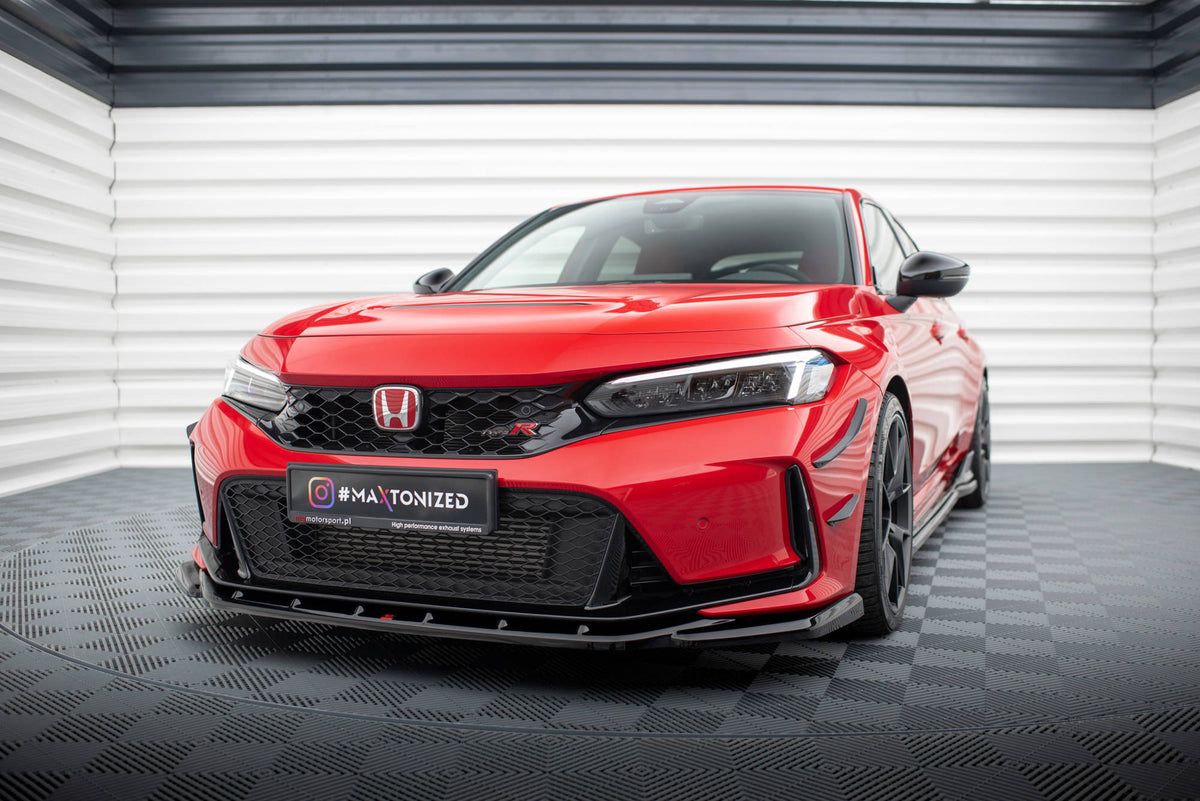 Street+ Spoilerlippe Front Ansatz V.3 passend für Honda Civic Type-R Mk 11 schwarz Hochglanz – Ansicht 4