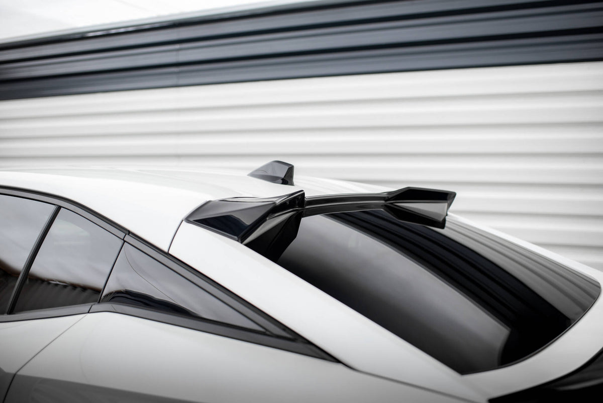 Höher Heckspoiler Lippe 3D Peugeot 408 Mk1 schwarz Hochglanz – Ansicht 3