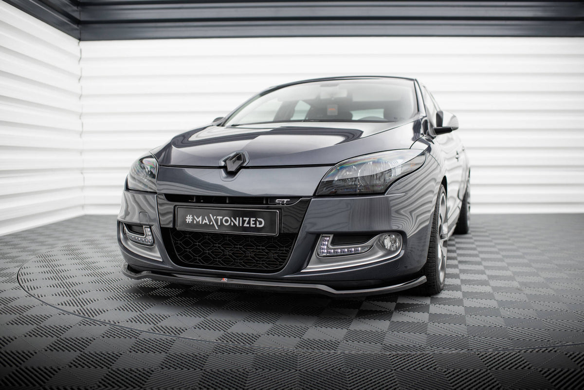 Street+ Spoilerlippe Front Ansatz V.1 passend für Renault Megane GT Mk3 Facelift schwarz Hochglanz – Ansicht 3