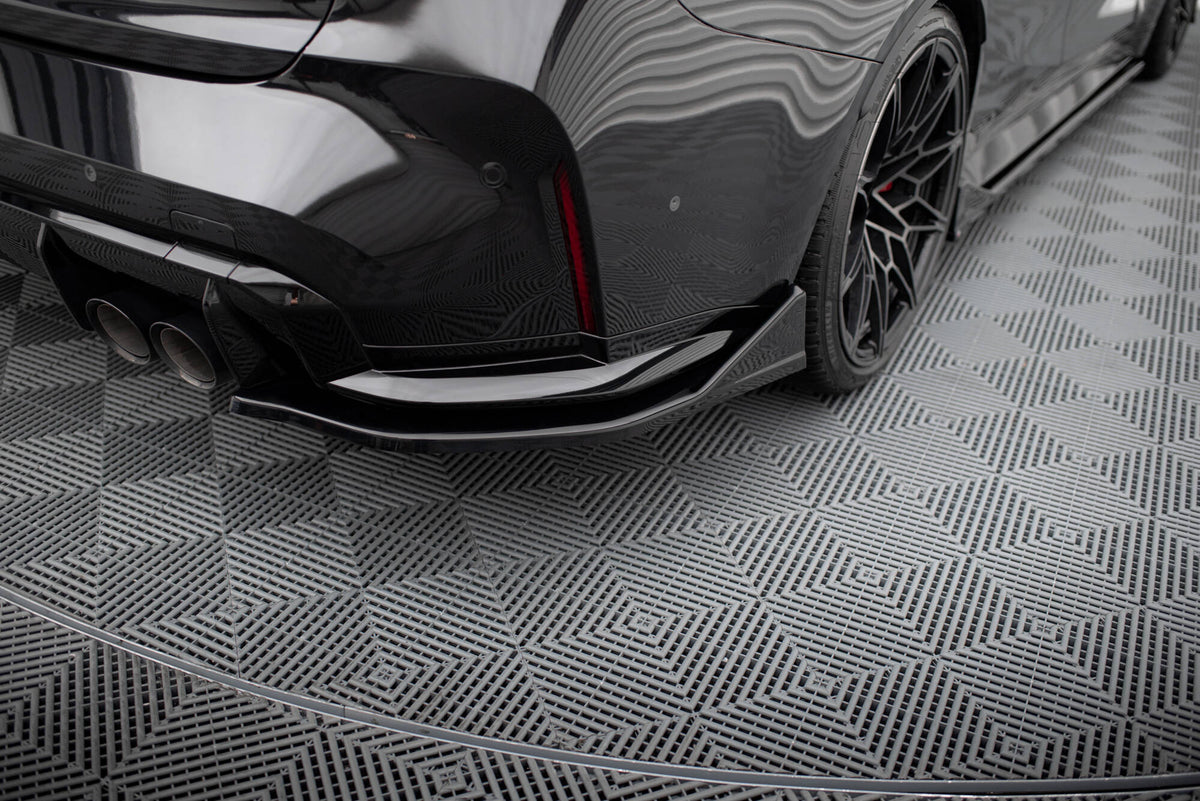 Heck Ansatz Flaps Diffusor V.3 passend für CSL Look BMW M3 Limousine / Touring G80 / G81 schwarz Hochglanz – Ansicht 3