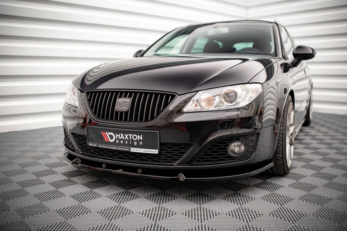 Street+ Spoilerlippe Front Ansatz V.1 passend für Seat Exeo schwarz Hochglanz – Ansicht 4