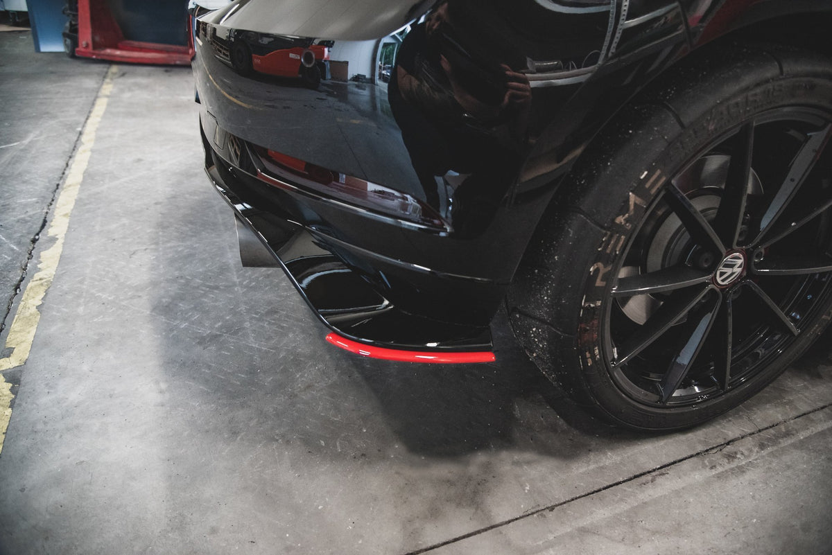 Heck Ansatz Flaps Diffusor passend für VW Golf 7 GTI TCR schwarz Hochglanz – Ansicht 7