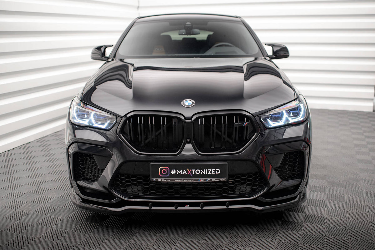 Street+ Spoilerlippe Front Ansatz V.1 passend für BMW X6 M F96 schwarz Hochglanz – Ansicht 1
