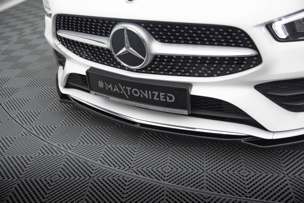 Street+ Spoilerlippe Front Ansatz V.1 passend für Mercedes-Benz CLA A35 AMG / AMG-Line C118 schwarz Hochglanz – Ansicht 4