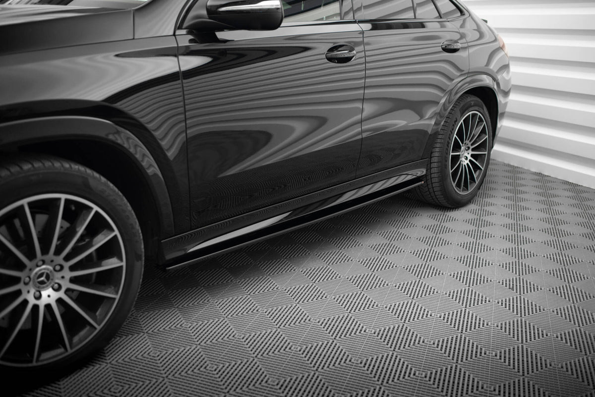 Street+ Seitenschweller Leisten passend für Mercedes-AMG / AMG-Line GLE Coupe  C167 / C167 Facelift schwarz Hochglanz – Ansicht 3