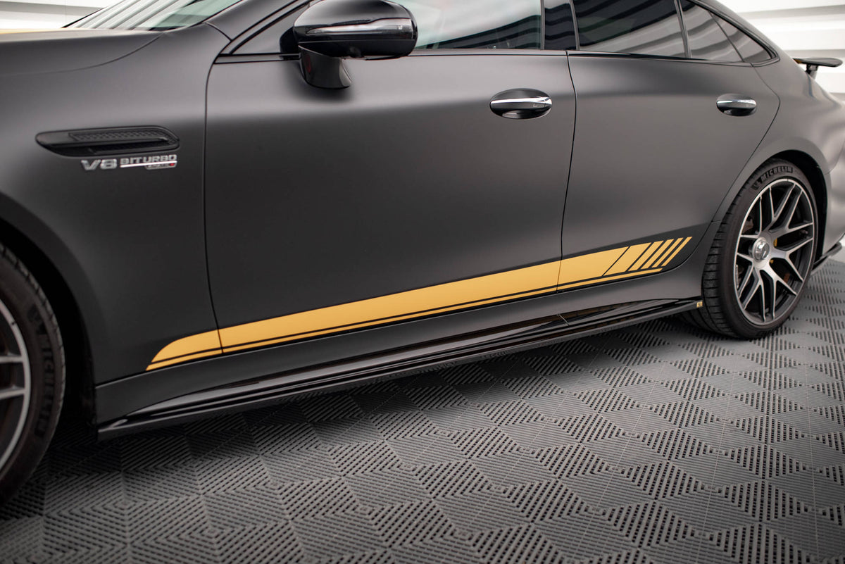 Street+ Seitenschweller Leisten passend für Mercedes-AMG GT 63S 4-Door Coupe X290 schwarz Hochglanz – Ansicht 3