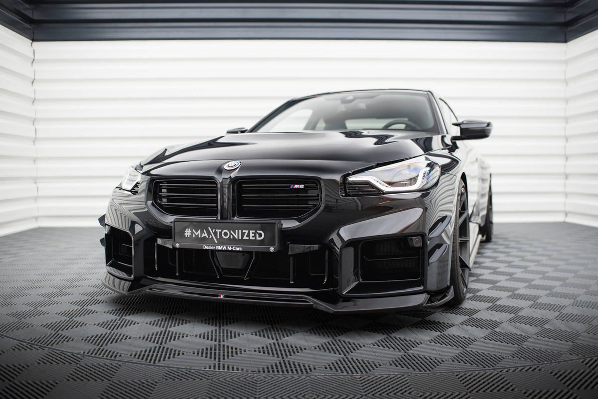 Street+ Spoilerlippe Front Ansatz V.1 passend für BMW M2 G87 schwarz Hochglanz – Ansicht 3
